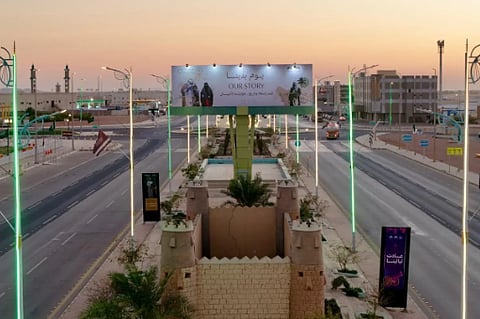 محافظة طريف تتزين باللون الأخضر والأعلام احتفاءً بيوم التأسيس