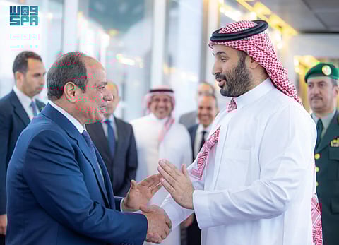 الرئيس المصري يغادر جدة وولي العهد في مقدمة مودعيه
