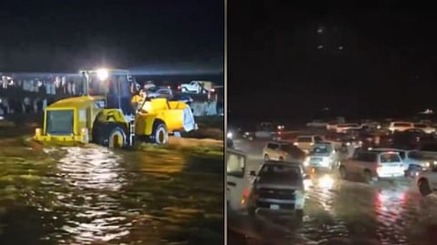 نجاح باهر في إنقاذ محتجزي السيول بالرس رغم صعوبة التضاريس