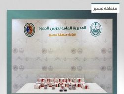 حرس الحدود بعسير يحبط تهريب 13,400 قرص خاضع لتنظيم التداول الطبي