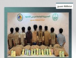 القبض على 9 مخالفين من الجنسيتين اليمنية والإثيوبية لتهريبهم 81 كيلوجرامًا من القات في عسير