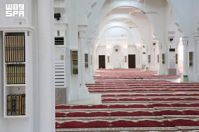 رفع جاهزية مسجد المشعر الحرام بمزدلفة لاستقبال الحجاج بعد نفرتهم من عرفات