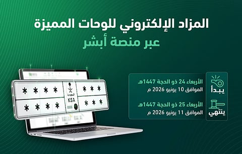 شروط الاشتراك في مزاد اللوحات الإلكتروني للمواطنين والمقيمين