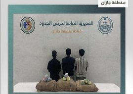 حرس الحدود بجازان يقبض على 3 إثيوبيين لتهريبهم 60 كيلوجرامًا من نبات القات المخدر