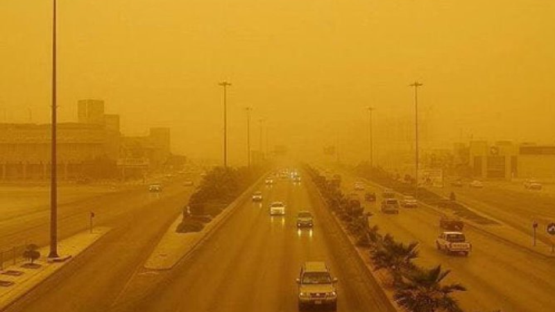 خارطة تقلبات حالة الطقس في الرياض والمحافظات المتأثرة بالغبار