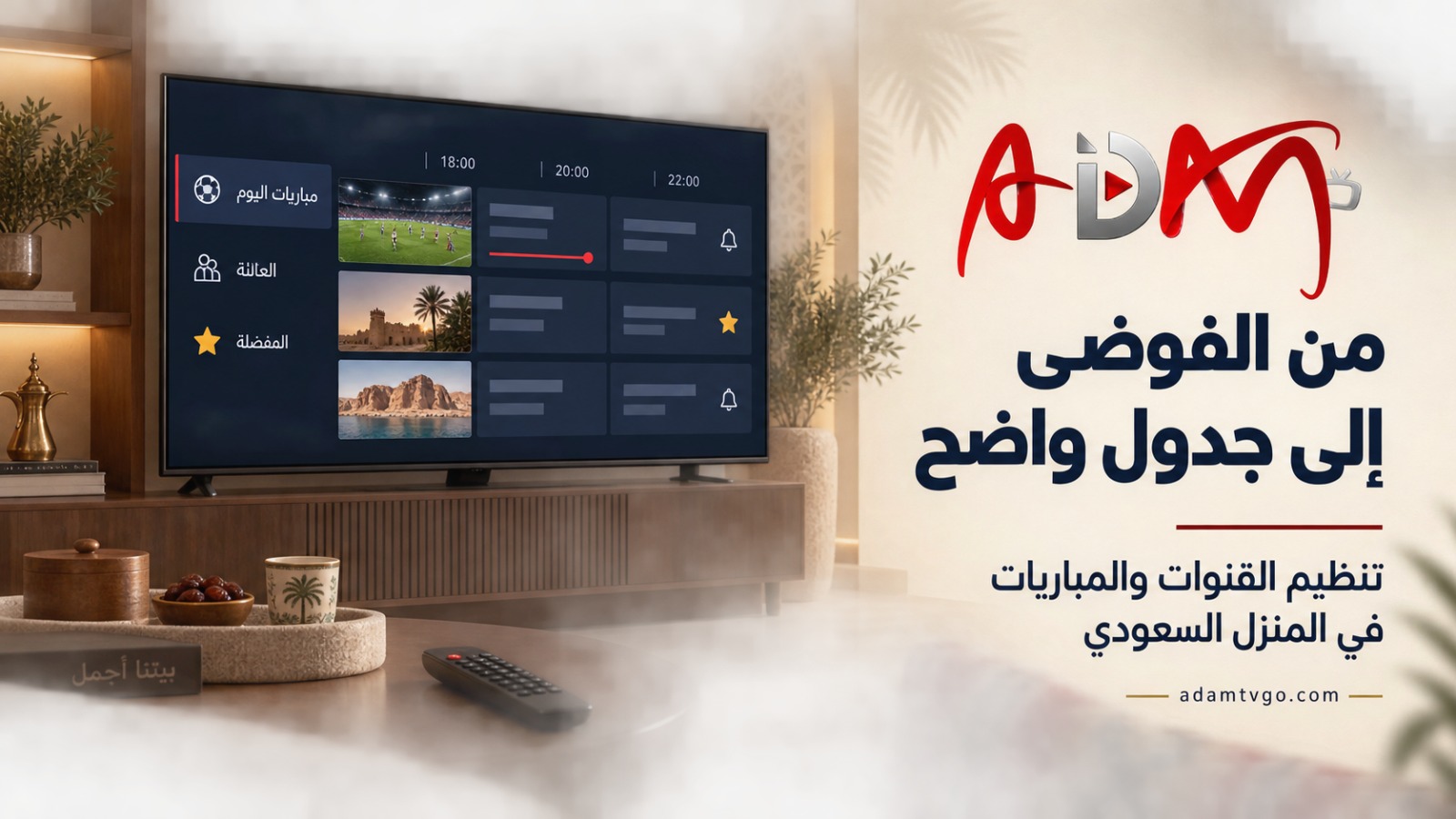 من الفوضى إلى جدول واضح: تنظيم القنوات والمباريات في المنزل السعودي