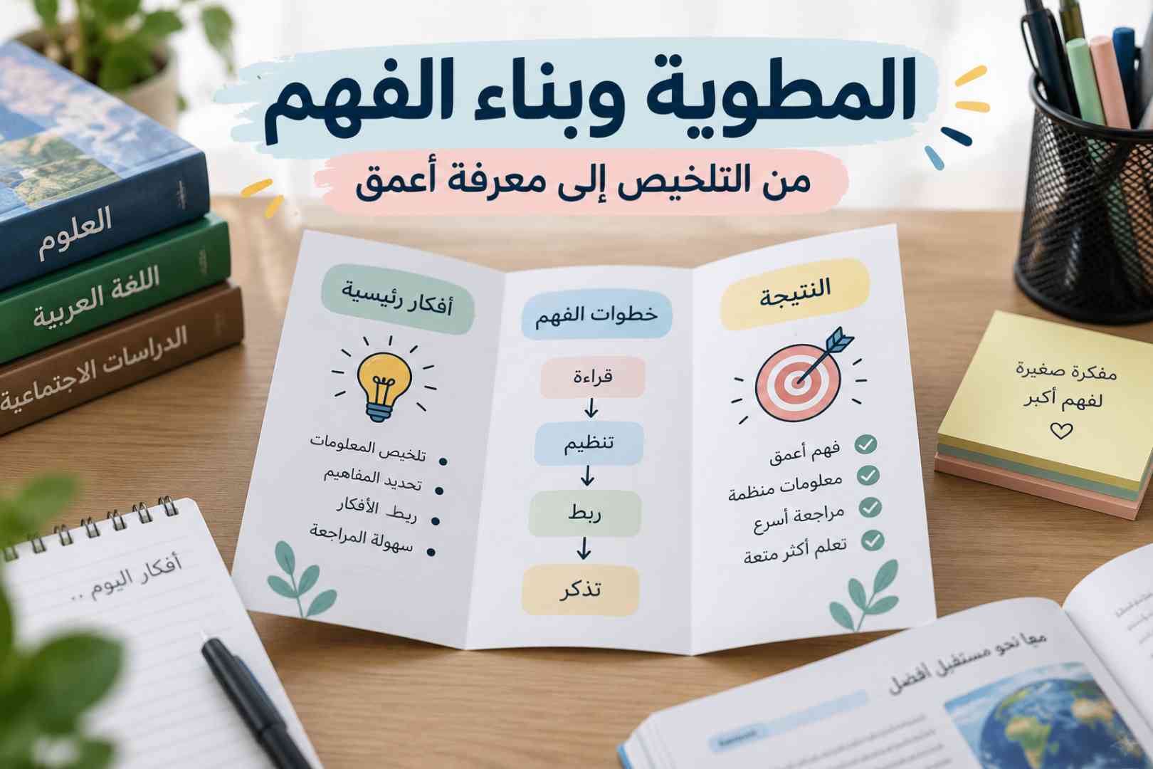 المطوية التعليمية: من التلخيص إلى بناء الفهم العميق لدى الطالب